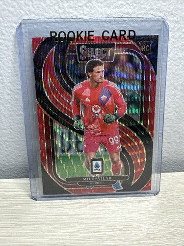 2024-25 Prizm Select Serie A Soccer Red Wave Prizm #12/38 Mile Svilar Roma