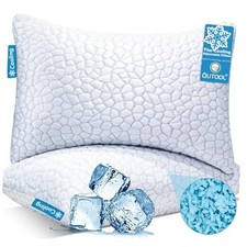 Cooling Pillows for Sleeping 2 Pack, Shredded Memory Foam Bed Pillows Queen