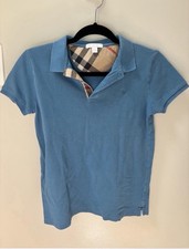 Boys Burberry Short Sleeve Polo Size 14 Blue