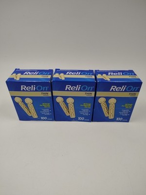 3x ReliOn Thin 100 Lancets 26 Gauge for Alternative Site Use EXP 2030