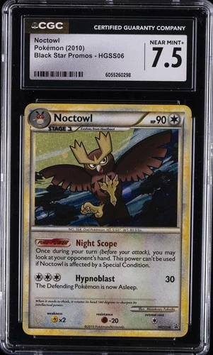 2010 POKEMON BLACK STAR PROMOS #HGSS06 NOCTOWL CGC 7.5