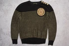 BALMAIN x H&M Men’s Knitwear Striped Lion Badge Sweater Size M Medium