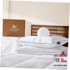Premium Goose Feather Down Bed Pillows King Size 2-Pack, King Pack of 2