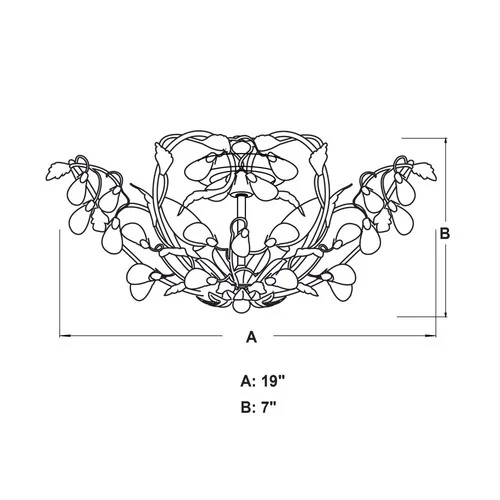 Jardin 4-Light Semi-Flush Mount in Traditional and Bowl Style 8 Inches Tall and - Picture 6 of 9