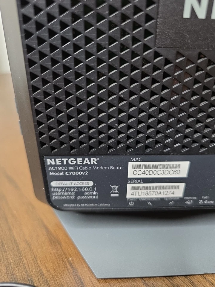 Módem por cable WiFi Netgear Nighthawk C7000v2 AC1900 Xfinity Comcast Spectrum Cox Foto 4 de 4