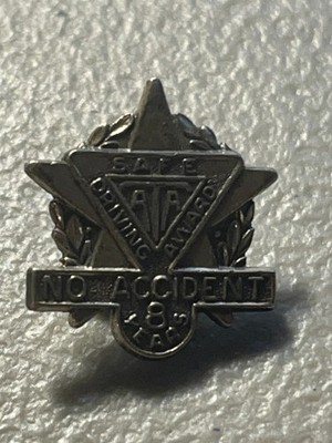 ATA Safe Driving Award Pin Sterling Silver 8 Year No Accident Vintage Amer Truck