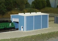 Pikestuff (N-Scale) #541-8002 Small Engine House -- 30' x 60' (blue) - Kit - NIB
