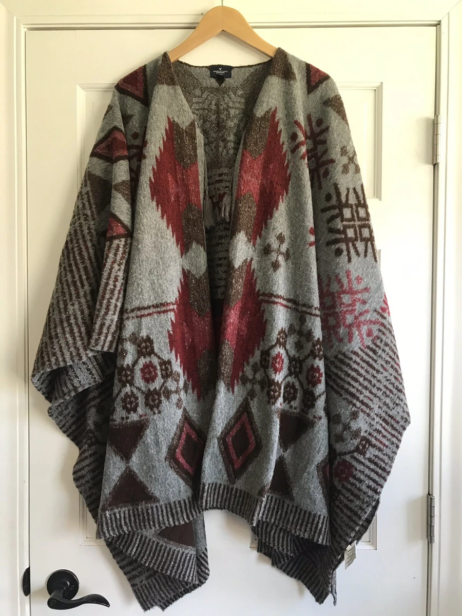 Aztec top poncho sweater