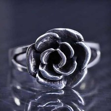size 6.5, vintage southwestern sterling silver 925 handmade ring flower band