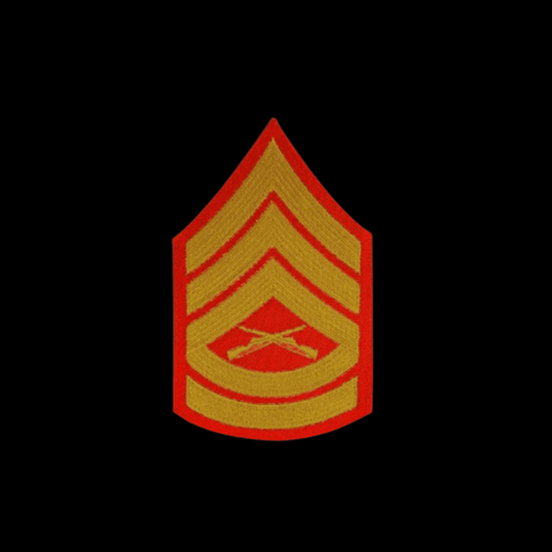 US Marine Corps Chevron E-2 TO E-9 REGULATION GOLD EMBROIDERED ON RED PATCH MALE - Picture 23 of 33