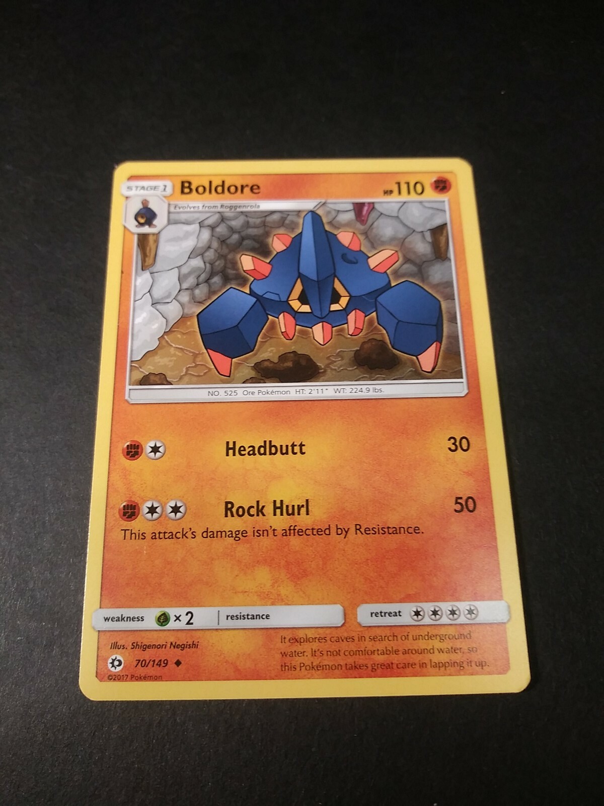 Pokemon Sun & Moon Base Boldore Uncommon Card 70/149 NM