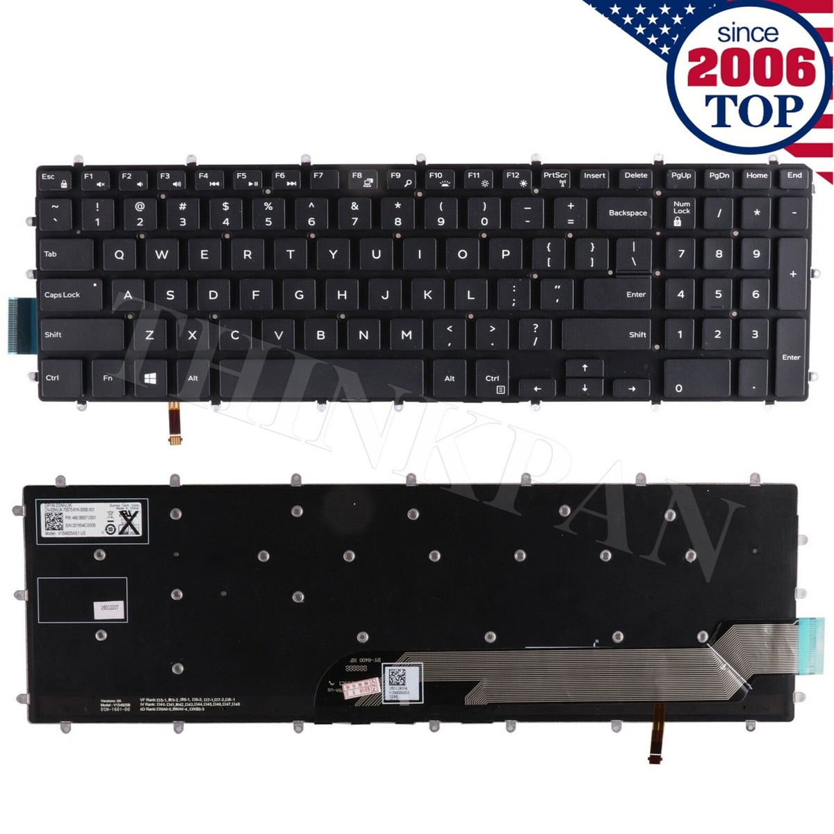 03NVJK Replacement Keyboard US-INTL US Backlit Keyboard Replacement For ...