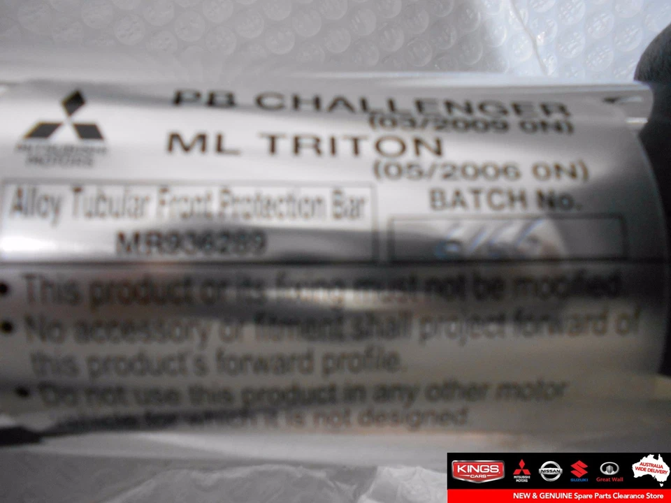 New Genuine Mitsubishi PB Challenger Front Alloy Protection Bar #MR936289 - image 3 of 4