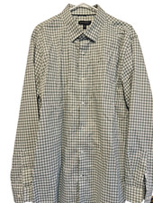 Banana Republic Men's Long Sleeve Shirt Green/White Size XXL Slim Fit