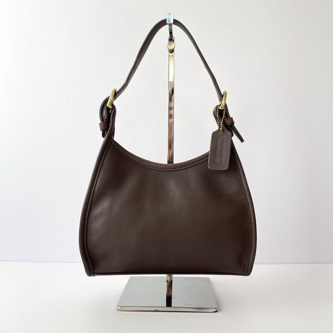 Old Coach 4106 Shoulder Bag Hand Bag Dark Brown Leather Vintage 