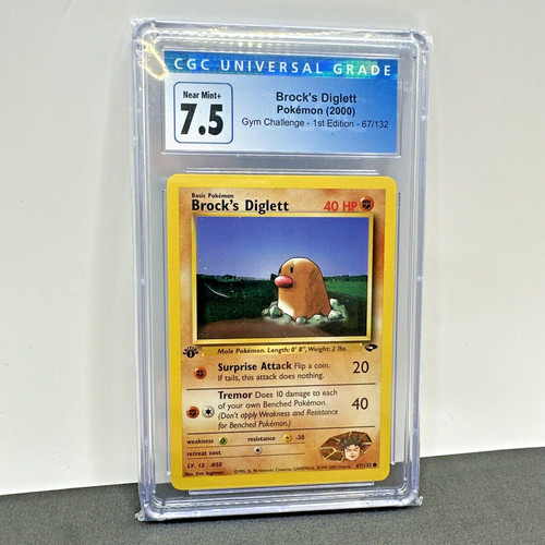 Brock's Diglett (1st Edition) graded CGC 7.5 for sale on eBay
