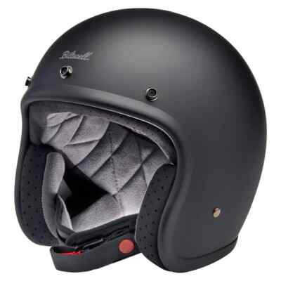 BILTWELL Bonanza Open Face Helmet Matte Black (Size Medium)
