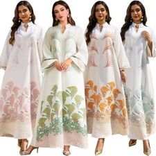 Dubai Robe Abaya Muslim Women Kaftan Dress Ramadan Evening Party Gown Islamic
