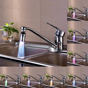 360 Water Glow Faucets Led Light Kitchen Tap Temperature Sensor 3