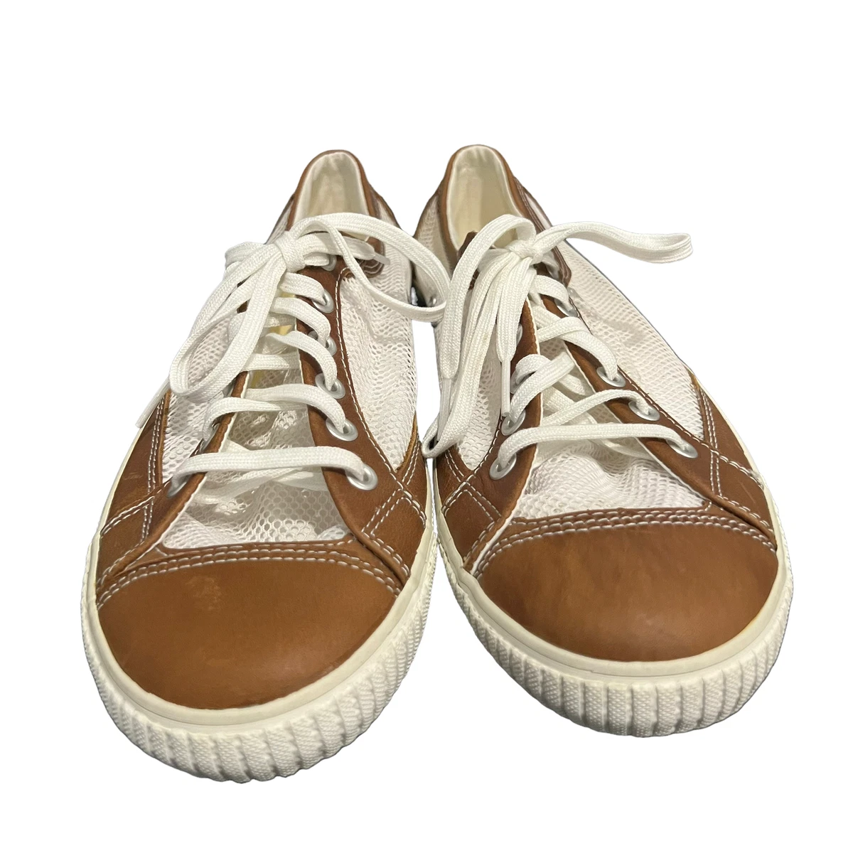 NWOB Tretorn Gullwing Mesh Cotton Net Sneaker Lace Up Brown White