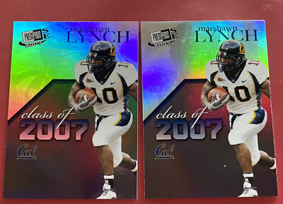 Two 2007 Press Pass SE Class of 2007 #4 Marshawn Lynch RC Card
