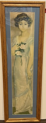 Antique Penrhyn Stanlaws Art Yard Long Oak Frame Matted - Picture 10 of 22