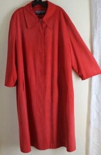 Ellen Tracy Sz 20 1x Fabulous Sueded Silk Red Artsy Long Car Coat Trench Jacket