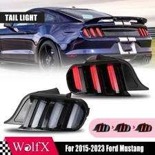Tail Lights For 2015-2023 Ford Mustang Smoked LED Sequential Turn Signal Lamps
