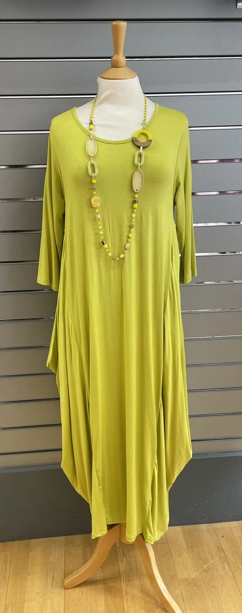 Ladies One Size Diverse Lagenlook Jersey Parachute Dress 14 16 18 20 CITRUS OSFA