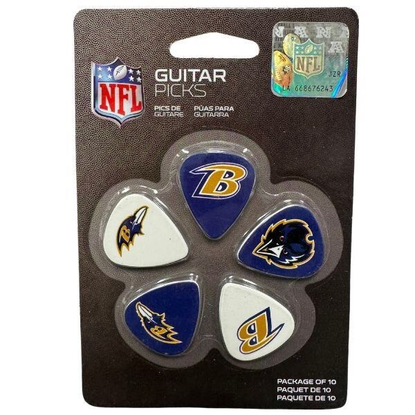 Pack of 10 Baltimore Ravens Football Guitar Picks NFL MD Free
