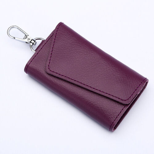 Echtleder Geldbörse Geldbörse Tasche Etui Halter Schlüsselring Etui Tasche Safe Hanger Geschenk - Bild 8 von 18