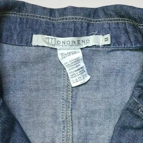 Chaleco Monoreno Denim Dobladillo Crudo Abotonado Lavado Oscuro Talla M Foto 4 de 4