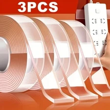 3 Rolls Nano Gel Grip Tape | Heavy Duty Double Sided | Reusable & Traceless