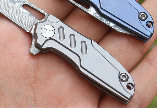 Taschenmesser Titan Klappmesser - Damastklinge für Outdoor Camping EDC - Bild 9 von 26