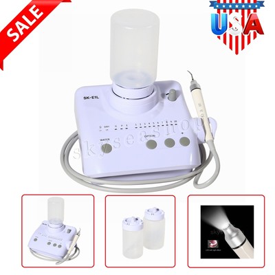 LED Dental Portable Ultrasonic Piezo Scaler 2*Bottles fit Cavitron EMS Handpiece