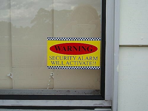 WARNING!! ALARM STICKER, DECAL, SECURITY, HOME PROTECTION, HIGH VOLTAGE,FLAMABLE - Picture 3 of 4