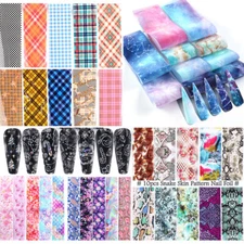 10Pcs Colorful Nail Art Transfer Foil Sticker Transfer Manicure DIY Women Beauty