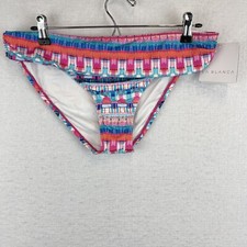 New La Blanca Bikini Bottom Sz 10 Standard Shirred Band Hipster Bird Of Paradise