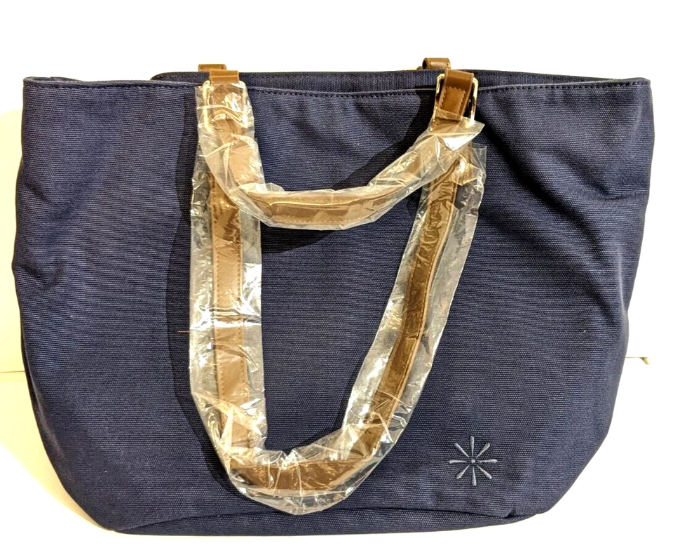 Nuevo Bolso de Mano Isaac Mizrahi Bridgehampton Clásico Azul Marino Talla Única de Lona Foto 2 de 4