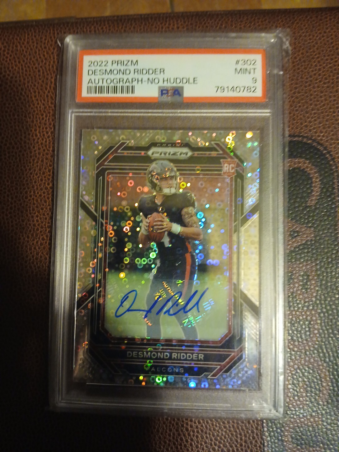 2022 Prizm Desmond Ridder Autograph- No Huddle #302 Psa9