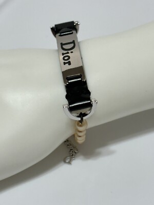 Vtg CHRISTIAN DIOR BY JOHN GALLIANO PEARL LOGO BRACELET | eBay
