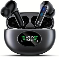 Wireless Earbuds Digital Display, Charging Case IPX3 Waterproof 60 Hour Playback