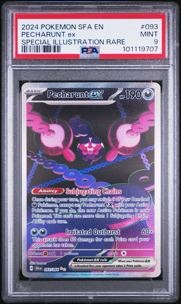 PSA 9 MINT Pecharunt ex 093/064 Pokemon Shrouded Fable SIR Holo