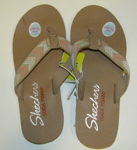 skechers memory foam flip flops womens