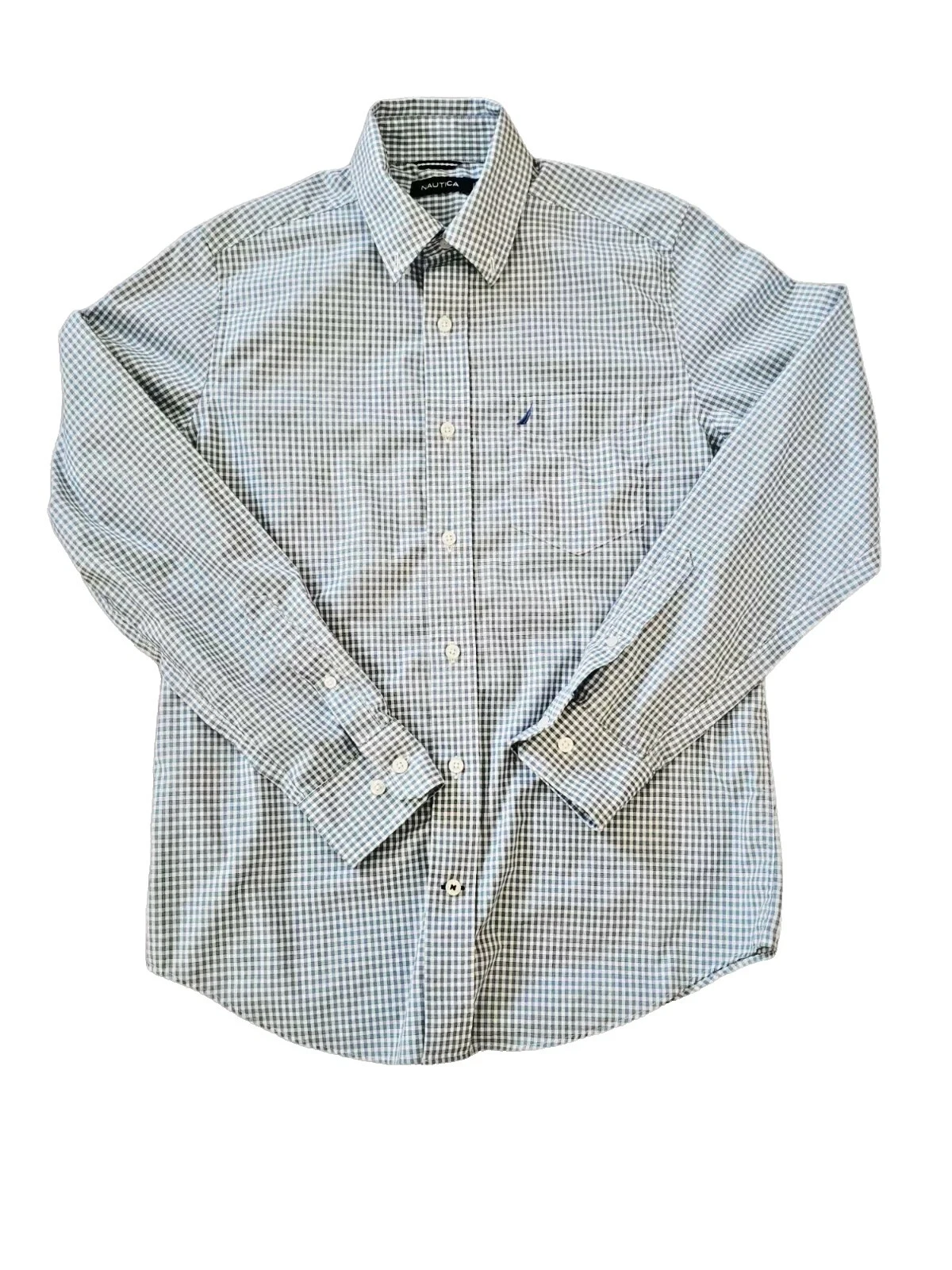 Nautica Plaid Long Sleeve Classic Fit Dress Shirts for Men