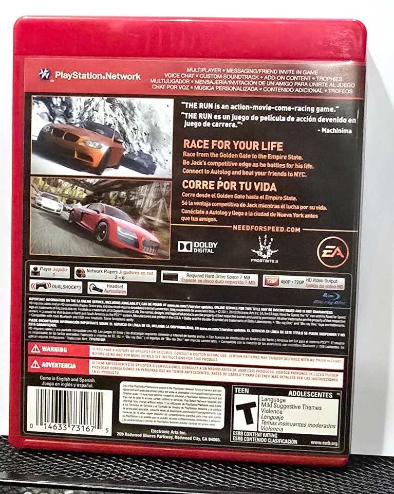 Need for Speed: The Run (Sony PlayStation 3)—MINT CONDITION DISC     (I5-57) - Image 2 of 3