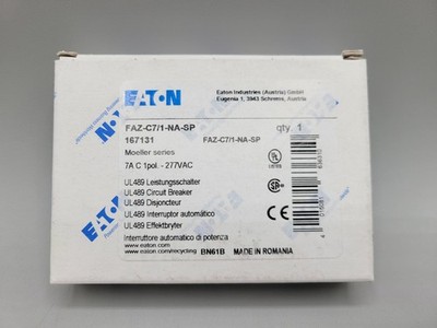 NEW EATON FAZ-C7/1-NA-SP Circuit Breaker 167131 Moelier FAZ-C7-1-NA-SP 7A DIN
