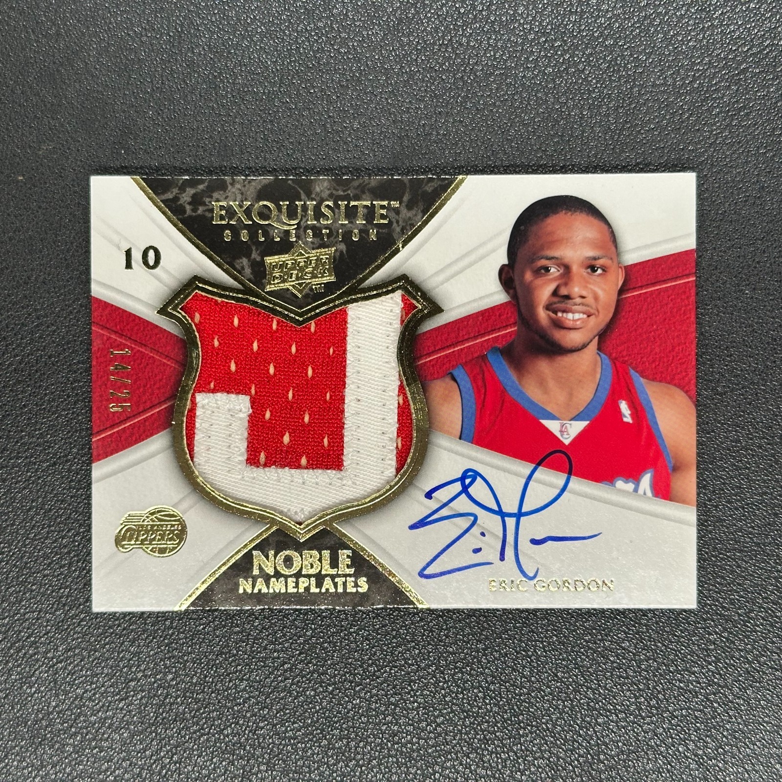 2008 UD Exquisite Eric Gordon RC Noble Nameplates Auto Patch 14/25 SSP#Z