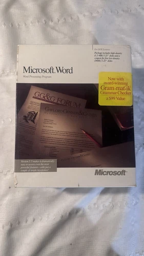 Microsoft Word Version 5.5 For DOS Systems Sealed NOS Brand New Never Used