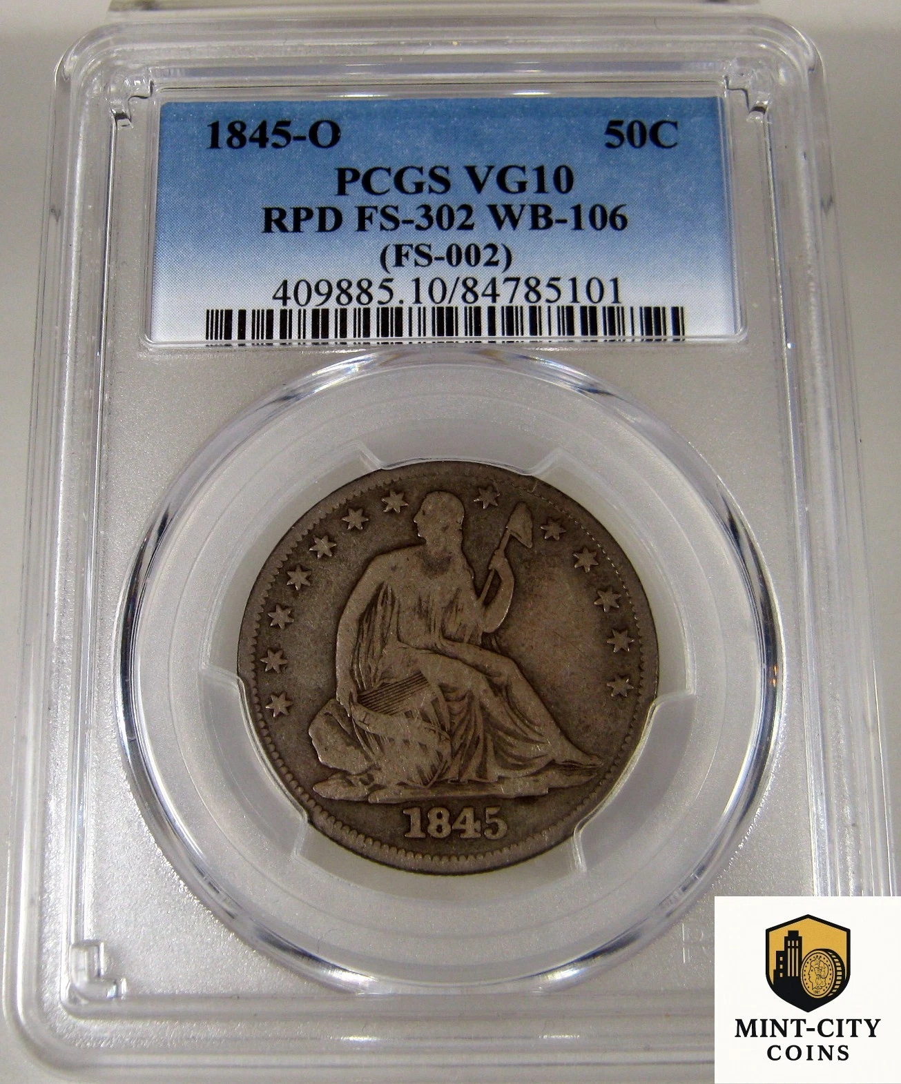 1845-0 PCGS # VG10 & 1858 # PR66 SEATED LIBERTY HALF DOLLARS 2 COIN LOT RARITY